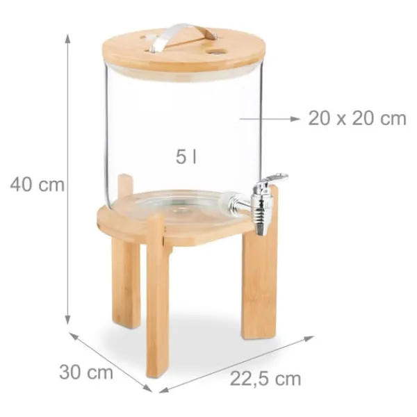 Drikkevareautomater>Drikkedispenser, 40x22.5x30 cm, Klar Brun Sølv