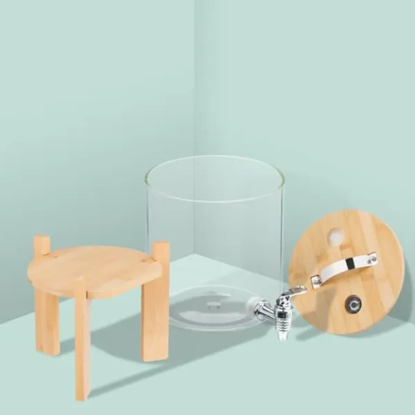 Drikkevareautomater>Drikkedispenser, 40x22.5x30 cm, Klar Brun Sølv