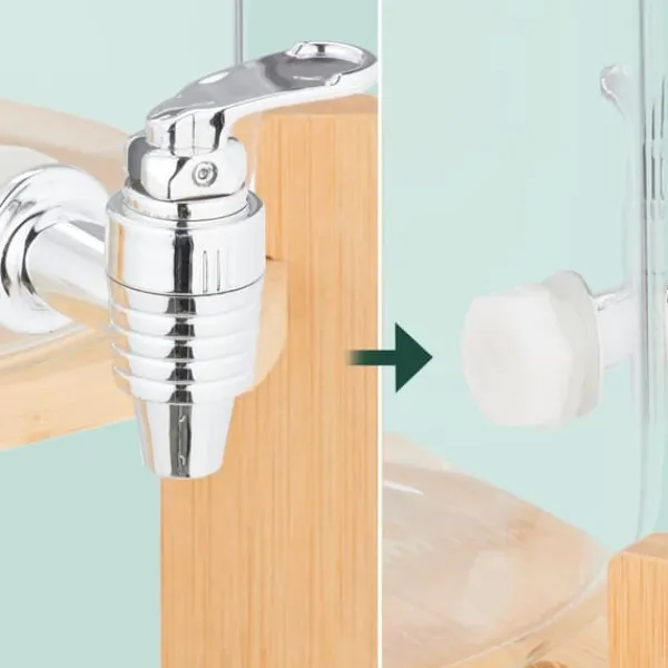 Drikkevareautomater>Drikkedispenser, 40x22.5x30 cm, Klar Brun Sølv