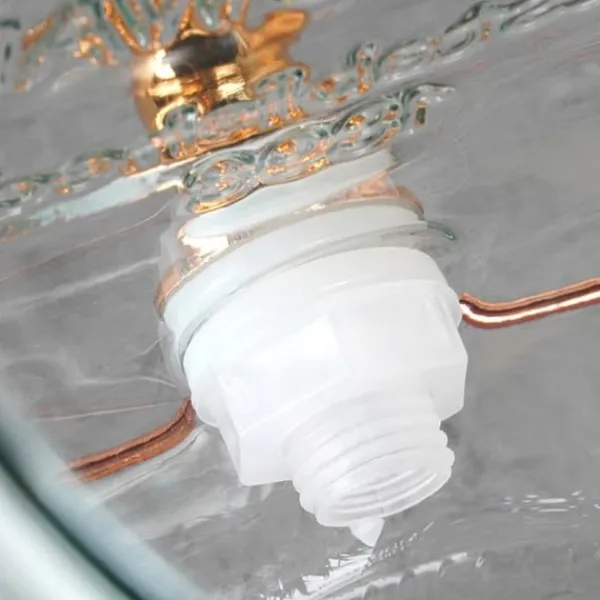 Drikkevareautomater>Drikkekrukke med hane og guldfod 4,2 l + 12 glas 200 ml