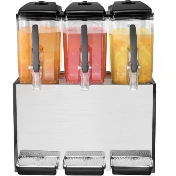 Drikkevareautomat, 3 tanke á 12L, 54.5x44x68 cm, rustfrit stål Discount