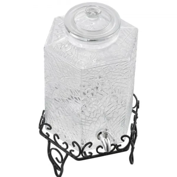Drikkevareautomat, 40x21x21 cm, 10L, Glas, Transparent, Metalstativ Online