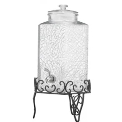 Drikkevareautomat, 40x21x21 cm, 10L, Glas, Transparent, Metalstativ Online