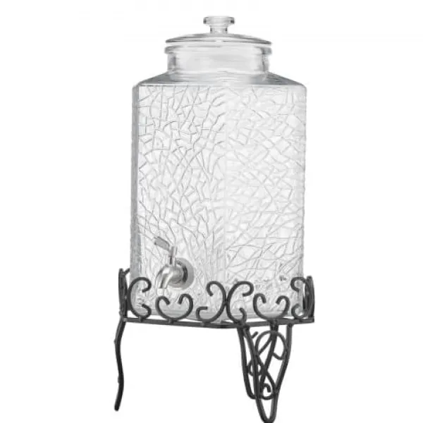 Drikkevareautomat, 40x21x21 cm, 10L, Glas, Transparent, Metalstativ Online