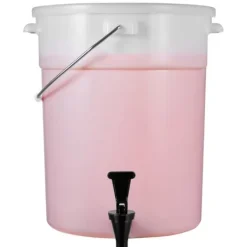 Drikkevaredispenser 5 gallon, plastikjuicedispenser med tap og låg, iste-limonadesaftvandsdispenser til fester, holdbar og praktisk