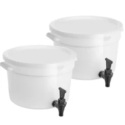 Drikkevaredispenser 3 gallon, plastikjuicedispenser med tap og låg, iste limonade vanddispenser til fester, holdbart design Online