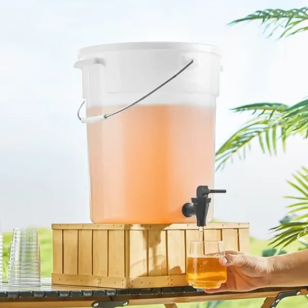 Drikkevaredispenser 5 gallon, automatisk drikkevarer til fester, plastjuice-dispenser med tap og låg, iste, limonade, juice, vanddispenser