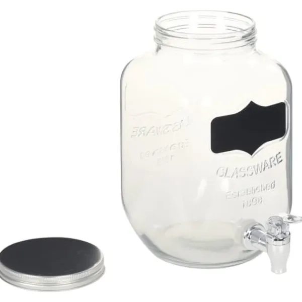 Drikkevaredispensersæt - 2 stk. glas med stativ | Volumen: 2 x 4 l | Vintage Stil Online