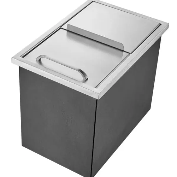 Drop-in-iskiste 18"L x 12"B x 14,5"H i rustfrit stål, kommerciel isbeholder med skydedæksel, perfekt til udendørs vin og øl. Sale