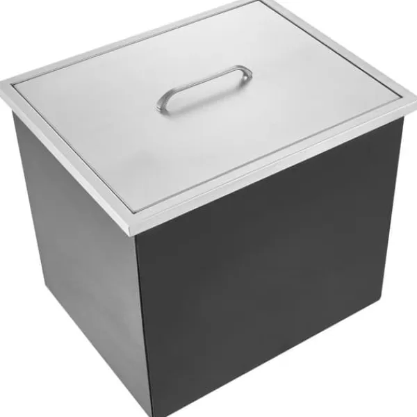 Drop-in-iskiste, 20"L x 14"B x 12"H rustfri stål, kommerciel 40 qt isbeholder med låg til vin og øl, inkl. afløbssystem. New