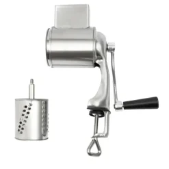 Mandolin- & Rivejern>Drumgrater, rustfrit stålblade, ergonomisk håndtag,Sølv