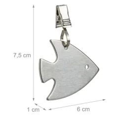 Dugvægte, Fiskedesign, 7.5x6x1 cm, Sølv Clearance