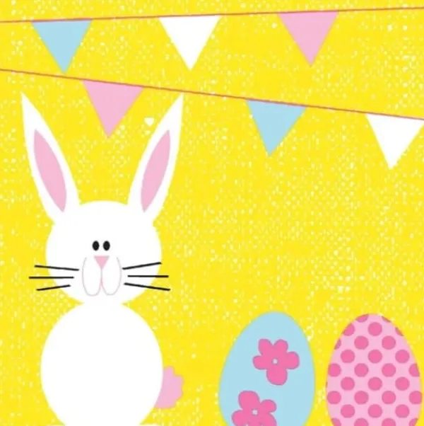 Duni Bunny & Eggs 3-lags servietter 33x33 Outlet