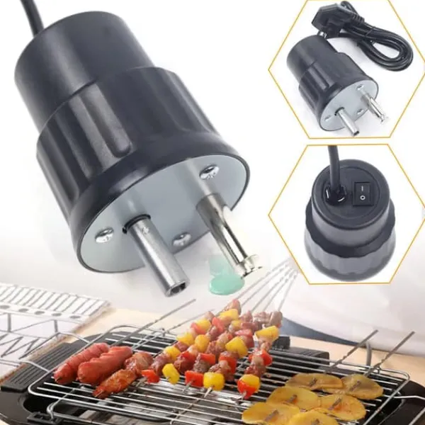 Elektrisk BBQ-motor, rotisserie spydmotor til grill, 220V, sort Discount