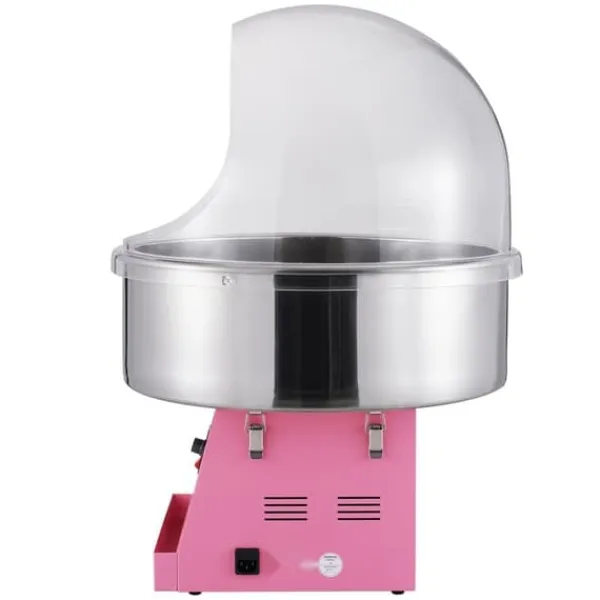 Maskiner Til Candyfloss>Elektrisk bomuldsslikmaskine 1000W, kommerciel candy floss maker, rustfri stålskål, låg og sukkerske, perfekt til fester og arrangementer