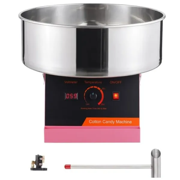 Maskiner Til Candyfloss>Elektrisk Candy Floss Maskine, 1000 W, Kommerciel Candy Maker med Rustfri Stålskål og Sukkerske, Ideel til Fest og Events