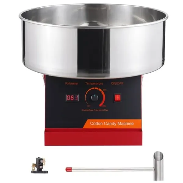 Maskiner Til Candyfloss>Elektrisk Candy Floss Maskine, 1000 W, Kommerciel Maskine med Rustfrit Stål, Sukkerske, Perfekt til Fester
