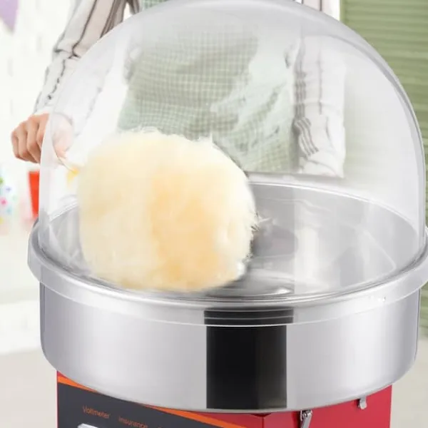 Maskiner Til Candyfloss>Elektrisk Candy Machine, 1000 W Fluffy Candy Maker, Kommerciel Candy Maskine med låg, Rustfri Stålskål, Sukkerske, Skuffe, Høj effektivitet