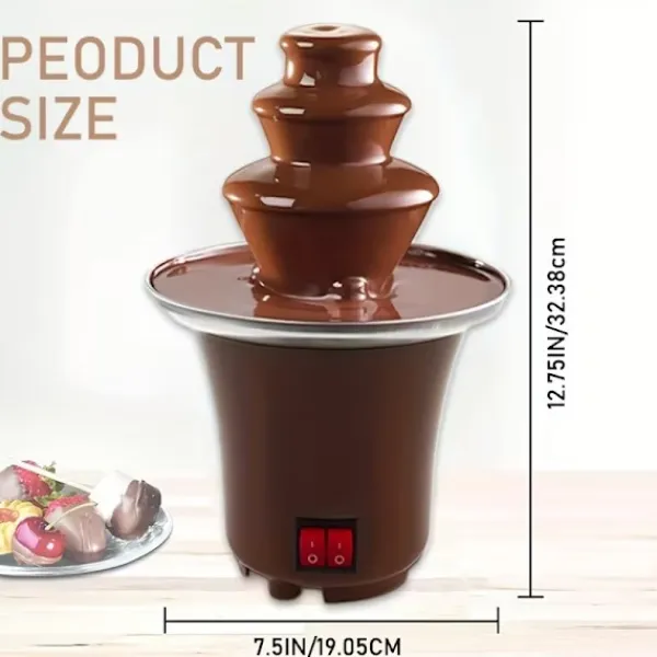 Fonduesæt>Elektrisk Chokoladefondue Fontæne – 3 Etager, Rustfrit Stål, Smelter Chokolade, Smør, Karamel – Perfekt Til Fester, Bryllupper Og Arrangementer