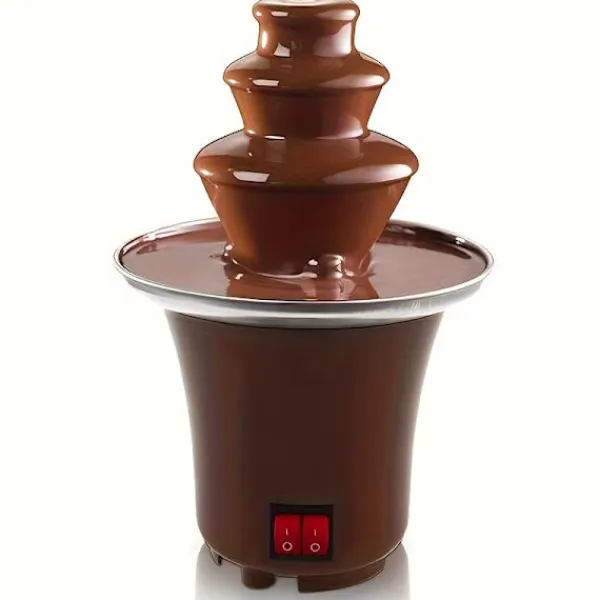 Fonduesæt>Elektrisk Chokoladefondue Fontæne – 3 Etager, Rustfrit Stål, Smelter Chokolade, Smør, Karamel – Perfekt Til Fester, Bryllupper Og Arrangementer