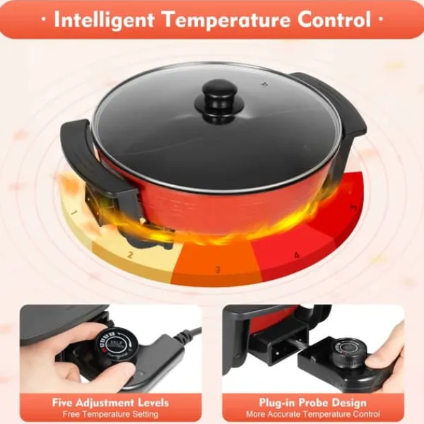 Elektrisk dobbelt hotpot, bordgryde, 6 L med låg, 1360 W, 220 V Sale