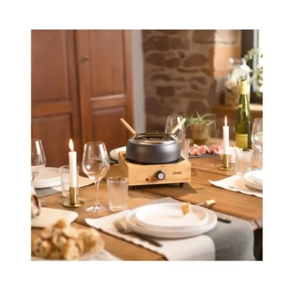 Fonduesæt>Elektrisk fondueset - LIVOO - DOC287 - 800W - 2L - 8 personer - Justerbar termostat - PFAS-fri non-stick-gryta