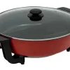 Elektriske Stegepander & Wokker>Elektrisk Hot Pot, 30 cm Dobbelt-Kompartment Design, 5 Temperaturindstillinger,rød