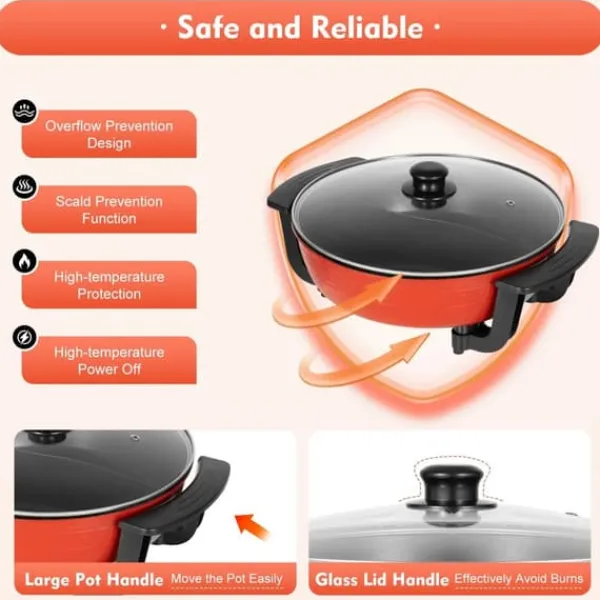 Elektrisk hotpot - Gryde med 2 rum - 1360 W - 220 V - Nonstick belægning - Fødevaregodkendt - Himmelblå New