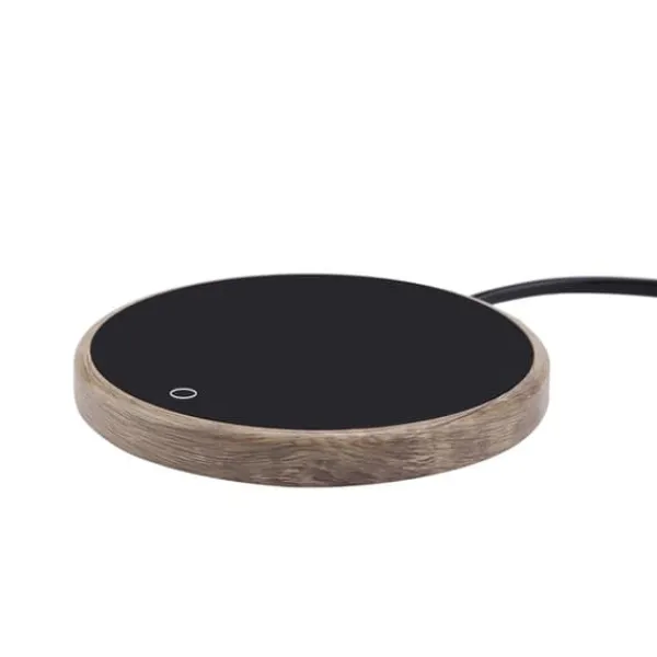 Kopvarmer>Elektrisk kaffekopvarmer til kontoret og hjemmet - Træstrukturdesign (EU-stik)