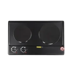 Elektrisk Kogeplade, Dobbelt Varmezoner, Nem Temperaturkontrol,sort, EU Discount