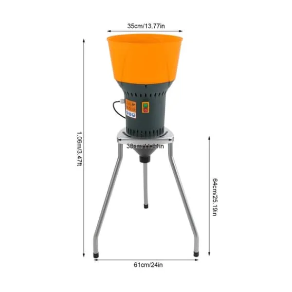 Madkværne & Kødhakker>Elektrisk kornkværn - Kornmølle - 25 L Kapacitet - 1000 W Motor - 19000 rpm Hastighed - Til majs, hvede, tørre korn - Guld