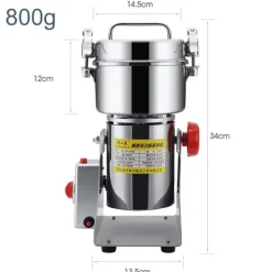 Madkværne & Kødhakker>Elektrisk Kornmølle, Multifunktionel Mølle, Superfin Formaling,800g 220v EU stik