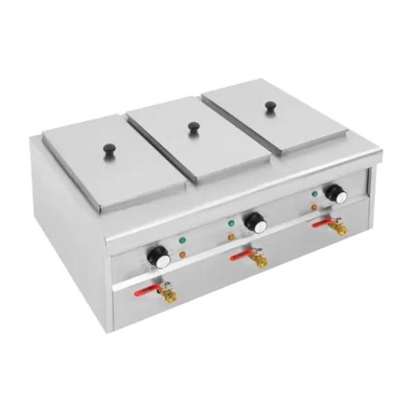 Madlavningsmaskiner>Elektrisk pastakoger - Nudelkoger - 6-huls - 9 l - 2,5 kW - 220 V 50 Hz - 30–110 °C - Rustfrit stål 201