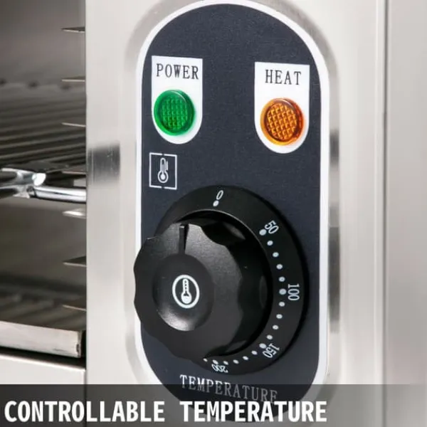 Grill-Ovne & Ovn Med Roterende Stegespyd>Elektrisk Salamanderovn, Rustfrit Stål, 120 - 572°F Temperaturinterval, Dimensioner 26.8 x 14.9 x 13.4 tommer