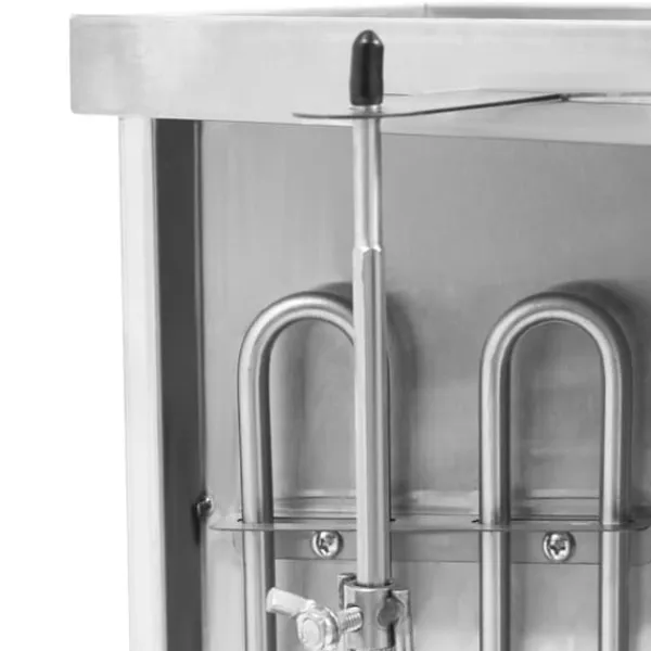 Grill-Ovne & Ovn Med Roterende Stegespyd>Elektrisk shawarma- og kebabgrill - Vertikal - 3000 W - 50–300 °C Justerbar Temp - 360° Automatisk Rotation - Rustfrit Stål 201 - Sølv