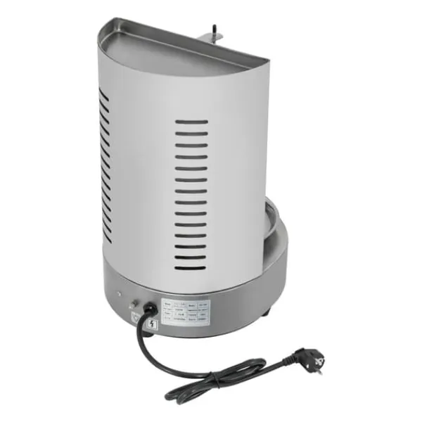 Grill-Ovne & Ovn Med Roterende Stegespyd>Elektrisk Shawarma/Döner Grill - Vertikal Rotisseri - Automatisk Rotation - Drypbakke - 2,5 kW - 220 V EU-stik - 29,5×38×48 cm