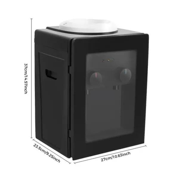 Vandkølere>Elektrisk vanddispenser/vandkøler - Bordmodel - Varm & kold, Topbetjent, 220V 50Hz, 550W/75W, Til 3,5–18,9 L dunke - Sort