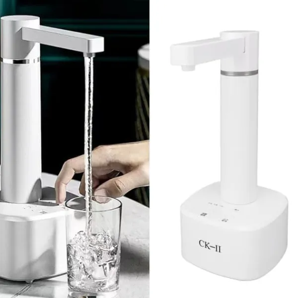 Vandkølere>Elektrisk vandflaskedispenser USB-opladning Universal automatisk drikkevandspumpe med 4,9 fods slange til hjemmet og udendørs brug