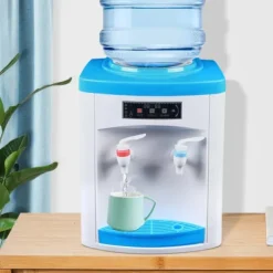 Vandkølere>Elektrisk vandkøler og vanddispenser - Bordmodel med topfyldning - Koldt & varmt vand - Hjem & kontor - 110/220V - Hvid/Blå
