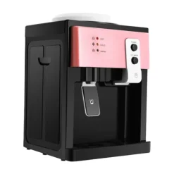 Vandkølere>Elektrisk varmt og koldt vand dispenser, 500W opvarmningskraft, 75W kølekapacitet, kompakt design,Pink og Sort