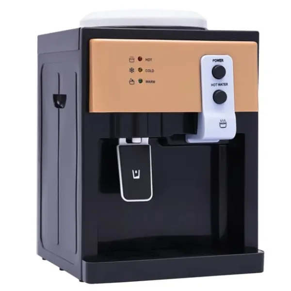 Vandkølere>Elektrisk varmt og koldt vand dispenser, 500W opvarmningskraft, 75W kølekapacitet, kompakt design,Champagne Guld