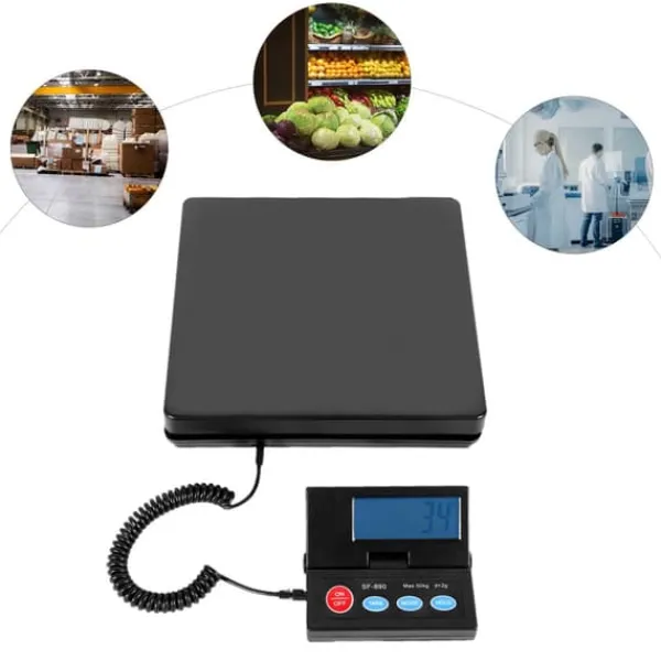 Køkkenvægte>Elektronisk vægt - Digital vægt - Kapacitet 50 kg - Høj præcision - Digitalt display - Sort