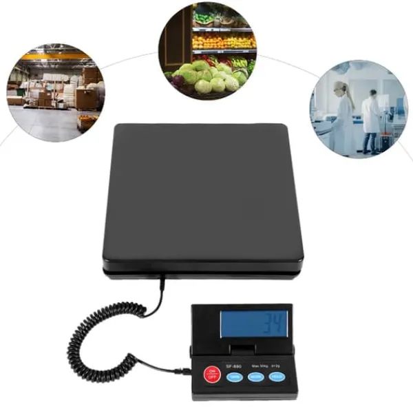 Køkkenvægte>Elektronisk vægt - Digital vægt - Kapacitet 50 kg - Høj præcision - Digitalt display - Sort