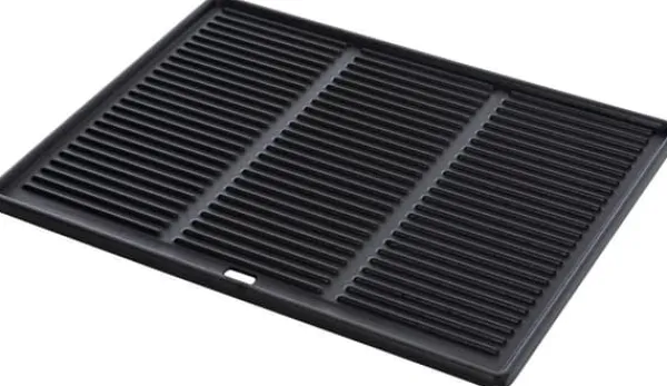 Enameled Cast Iron Griddle Plate, Reversible Ribbed and Smooth Sides, Anthracite, 45.5 x 35 cm Online