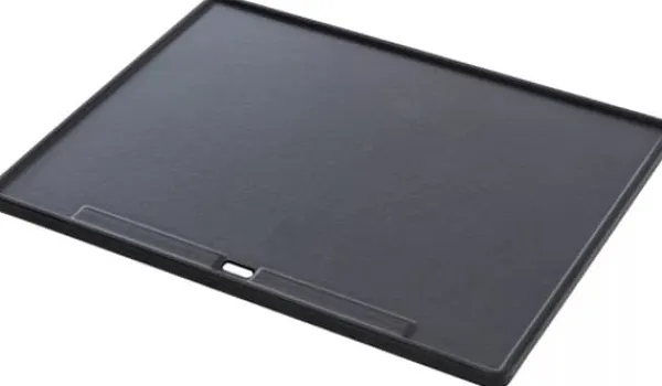 Enameled Cast Iron Griddle Plate, Reversible Ribbed and Smooth Sides, Anthracite, 45.5 x 35 cm Online