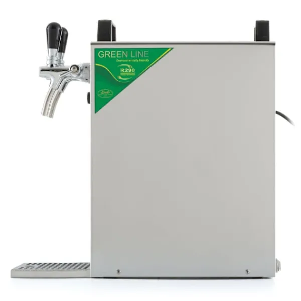 Fadølsanlæg - kontakt 40 2-sidet tør køler, kontinuerlig køler 50 liter/h, inkl. Dispensersøjle, Green Line, KEG:Typ G, KEG 2:Type M Hot