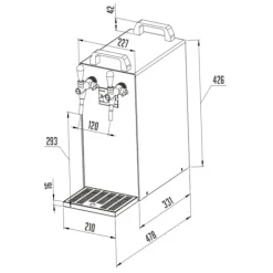 Fadølsanlæg - kontakt 40 2-sidet tør køler, kontinuerlig køler 50 liter/h, inkl. Dispensersøjle, Green Line, KEG:Typ G, KEG 2:Type M Hot