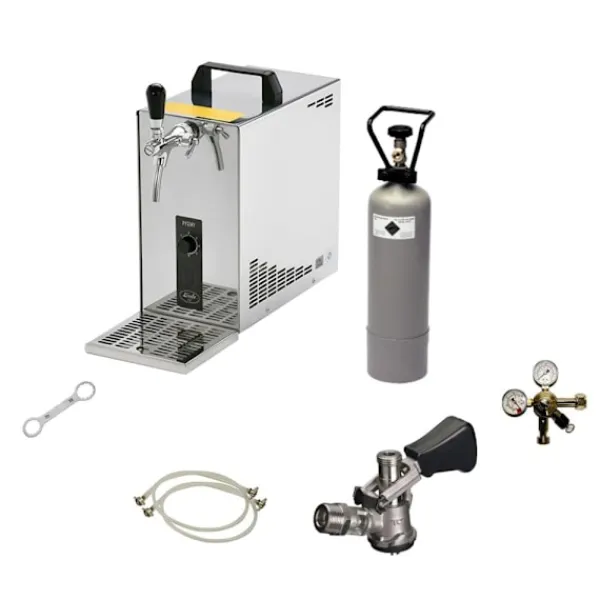Ølhaner>Fadølsanlæg, Øldispenser, Øl Køledispenser, Øl dispenser, Ølmaskine, Ølautomat PYGMY 25, 1 linje tørkøler, 30 liter/hr, Green Line, KEG:Type A