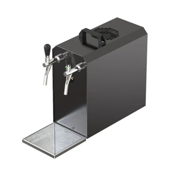 Ølhaner>fadølsanlæg STREAM 50 ølkasse, gennemstrømningskøler, 2-linjers tørkøler, op til 55 liter/h - BLACK EDITION, KEG:Type D, KEG 2:uden