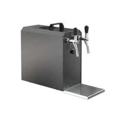 Ølhaner>fadølsanlæg STREAM 50K med luftpumpe, ølkasse, gennemstrømningskøler 2-linjers tørkøler , op til 55 liter/h - SORT UDGAVE, KEG 2:Type A, KEG:KeyKeg